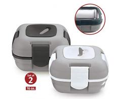 Pinnacle Lunch-Box für Erwachsene und Kinder, isoliert, auslaufsicher, Thermo-Lunch-Behälter mit Wärmeablassventil, 473 ml, 2 Stück Grey Combo