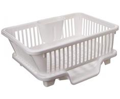 Basicwise Geschirrabtropfgestell aus Kunststoff mit Abtropfbrett und Utensilienbecher