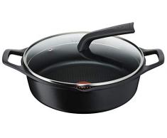 Tefal Aroma Kochtopf aus Aluminiumguss, 28 cm, mit Deckel, Schwarz geschmiedet
