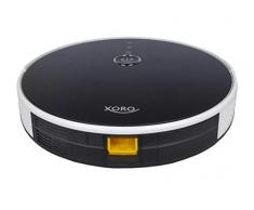 Xoro HSR 100, Leistungsstarker WLAN Saugroboter mit Wischfunktion, App Steuerung und Sprachsteuerung Alexa/Google Home, HEPA Filter, Echtzeit Karte, Schwarz, 28 W, 65 Dezibel