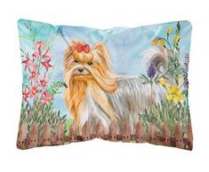 Carolines Treasures CK1247PW1216 Yorkshire Terrier Spring Outdoor Canvas Kissen