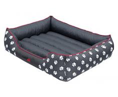 Hobbydog PRELSZ2 Hundebett Hundesofa Hundekorb Tierbett Prestige, Größe L, 65 x 50 cm, grau mit Pfoten