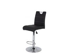 Apollo 810960 Barhocker Miranda 2er Set, Kunstleder Schwarz, Trompetengestell mit Lift und 360° drehbar, Höhe 97 auf 119cm