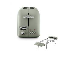 DeLonghi CTO21.GR Argento Flora Toaster 2 Schlitz Toaster Brötchenaufsatz Bräunungsgrad ohne Wasserkocher Peppermint Green
