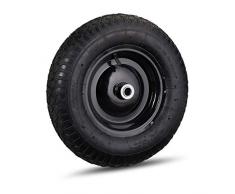 Relaxdays Schubkarrenrad 4.80 4.00-8, luftbereift, Ersatzrad Schubkarre, Stahlfelge, Ventil, Reifen bis 120 kg, schwarz