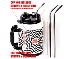 2 Big Gulp 29,2 cm Jumbo Edelstahl Stroh für 64 OZ lang Trinken breit isoliert Whirley Travel Tasse 7–11 Truck Stop Tasse