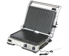 SAGE SGR840 the Smart Grill Pro mit abnehmbaren Antihaftplatten, Gebürstetes Edelstahl, 2400 Watt