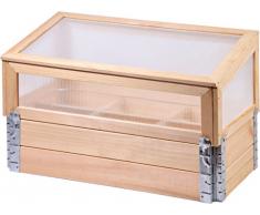 dobar 58413e Frühbeet mit praktischem Pflanzkasten, aufklappbarer Plexiglas-Kasten für die Anzucht von Jungpflanzen, Gr. L, 76 x 40 x 50 cm, Kiefer
