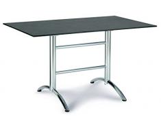 Best Firenze 130x80 cm eckig, Silber/Ardesia Klapptisch, 80 x 130 x 73 cm