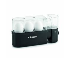 Cloer 6020 Eierkocher mit Servierfunktion / 300 W / 3 Eier / antihaftbeschichtete Heizplatte / im Deckel integrierter Messbecher und Eierpiekser / akustische Fertigmeldung