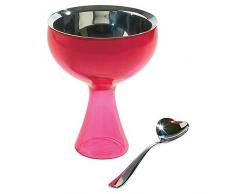 Alessi AMMI01S F Big Love Becher und Loeffel, rosa
