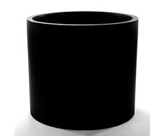 Pflanzkübel Blumenkübel Blumentopf Übertopf Fiberglas zylindrisch D60xH50cm schwarz-matt.