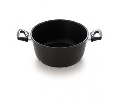 My Chef Mc3620 Stielkasserolle mit Antihaftbeschichtung, Aluminium, 20 cm, Schwarz, 2 Stück