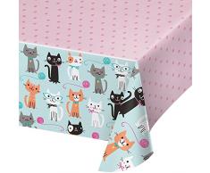 Creative Convertting- Tischdecke, Kunststoff, 137 x 259 cm, Katzenmotiv, mehrfarbig, 8C329399