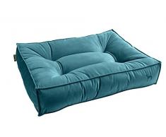 HUNTER Bristol Hundebett, gepolstert, gesteppt, samtartig, 60 x 40 cm, petrol