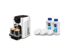 Philips Senseo HD7865/00 Quadrante Kaffeepadmaschine, XL-Wassertank, weiß mit Flüssigentkalker CA6520/00