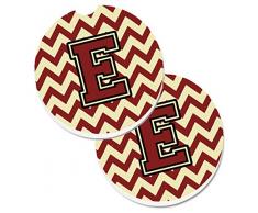 Caroline s Treasures Buchstabe E Chevron Maroon & Gold Set von 2 Tasse Halterung Auto Untersetzer cj1061-ecarc, 2,56, multicolor
