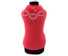 Trilly tutti Brilli Belle Hund Pullover mit Dekoration, Large, Rot