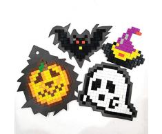 Armena 4 Magnete Bastelset für Kühlschrank oder Whiteboard mit Acryl Mosaiksteinen 5X5mm Halloween Motiven, Bunt