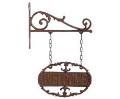 Esschert Design Wandschild, Willkommensschild, fest montierbar, ca. 23 cm x 3,8 cm x 34 cm