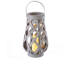 Ldk Garden Laterne für Kerzen, LED, Hellgrau
