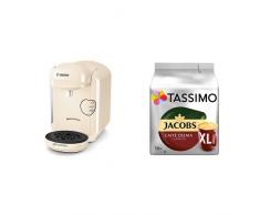 Bosch Tassimo TAS1407 Kapselmaschine + Tassimo Jacobs Caffè Crema Classico XL, 5er Pack Kaffee T Discs (5 x 16 Getränke)
