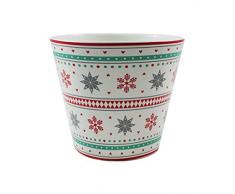Ivyline Nordic kleine Schneeflocke Übertopf 15 cm, Mehrfarbig, 15 x 15 x 15 cm
