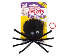 Classic Pet Products Furry Spider Katze Spielzeug, Schwarz