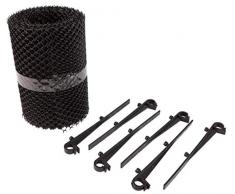 Windhager Abdeckung Cover, Dachrinnenschutz, Laubschutz für Regenrinne, Schutzgitter für Dachrinne, inkl. Befestigungsklammern, 6m, 07125, schwarz