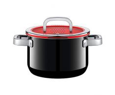 WMF 5.1730 05.1730.5290 Fleischtopf 20 cm Fusiontec Functional, 18/8 Stainless Steel, Schwarz, Rot