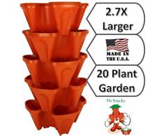 Mr. Stacky Pflanzgefäß, vertikal, stapelbar, für Pflanzen stapelbar Enjoy. Bauen Sie Ihren eigenen Garten vertikaler Garten – DIY Stapel-Behälter System – für die Anzucht von Erdbeere, Tomaten, Pfeffer, Gurken, Kräutern,