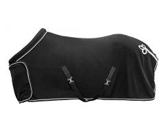 HKM Fleecedecke mit Kragen, schwarz, 125