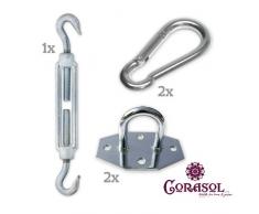 Corasol 19SET1 Montageset Nr.1 für dreieckige Sonnensegel, verzinkter Stahl, verzinkt, 5-teilig (1 Set)