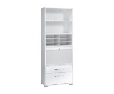 MAJA-Möbel 1229 3956 Aktenregal mit Ablagefächer-Einsatz, Rollo-Einsatz, Hängeregister-Schubsatz, Icy-weiß - weiß Hochglanz, Abmessungen BxHxT: 80 x 214,5 x 40 cm