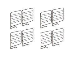 mDesign 8er-Set Regaltrenner für den Kleiderschrank – praktisches Kleiderschranksystem aus Metall – nützliches Regalsystem ohne Bohren – bronze