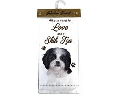 E&S Pets 700-87b Shih Tzu, black and white puppy cut Küchentücher baumwolle beige
