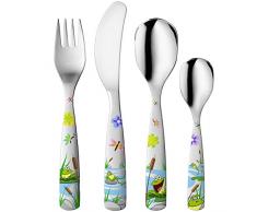 Gnali & Zani BIM 001/FRO Fresh Frogs Set, 4-teilig mit Bildern Kinderbesteck, bunt, Edelstahl