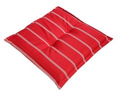 Dehner Sitzkissen Valencia, ca. 50 x 50 x 6 cm, Polyester, rot/weiß