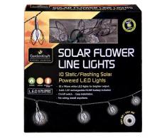 Garden kraft 19550 Benross Metall und Glas, Blumen Solar LED Lichterkette (10 Stück)