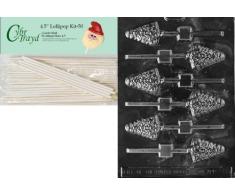 Cybrtrayd 00045St50-C082 Form für Schokolade/Süßigkeiten, Weihnachtsbaum, mit 50 Stiften