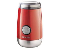 SENCOR SCG 2050RD Elektrische Kaffeemühle (150 Watt, Geeignet zum Mahlen von Kaffeebohnen, Nüssen, Kräutern, Mohn und Gewürze) rot