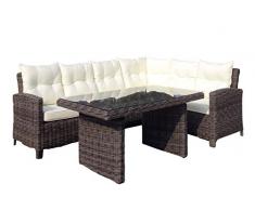 Baidani Garten Lounge Garnitur Rundrattan, Magic Select, rot, 230 x 172 x 86 cm, 13a00004.00004