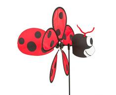HQ Windspiration 100754 Spin Critter Ladybug, UV-beständiges und wetterfestes Windspiel, inklusive Standstab, Ladybug, Höhe: 65 cm, Tiefe: 32 cm, Ã˜: 30 cm