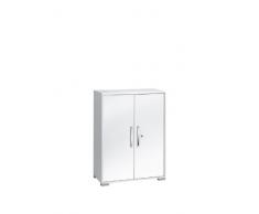 MAJA-Möbel 1226 3956 Aktenregal mit Türen, Icy-weià - weià Hochglanz, Abmessungen BxHxT: 80 x 109,7 x 40 cm