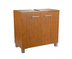 LIMAL Waschtischunterschrank Marius Holz braun 56 x 60 x 30 cm | Aussparung für Siphon | 2 Türen
