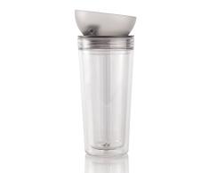 Finum CHILL OUT Trinkbecher To Go für Tee, Kaffee und kalte Getränke - Isolierbecher mit Auslaufschutz - Thermo Becher doppelwandig - Anthrazit - Grau