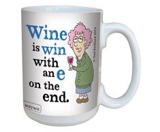 Tree-Free Greetings LM46473 Keramiktasse mit Henkel und Aunty Acid The Win in Wine