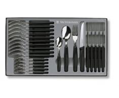 Victorinox Küchenbesteck Tafelbesteck Set, Schwarz, 24tlg