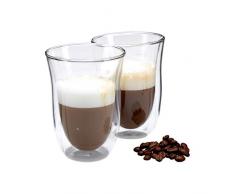 Relaxdays Standard Thermogläser Set, 2 Gläser, Gastro, ideal für Cappuccino, Gläserset, doppelwandig, spülmaschinenfest, 250 ml, transparent