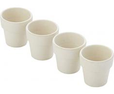 ADOMO pv-bam-6094 Point-Virgule Eierbecher, Bambus/Kunstfaser, weiß